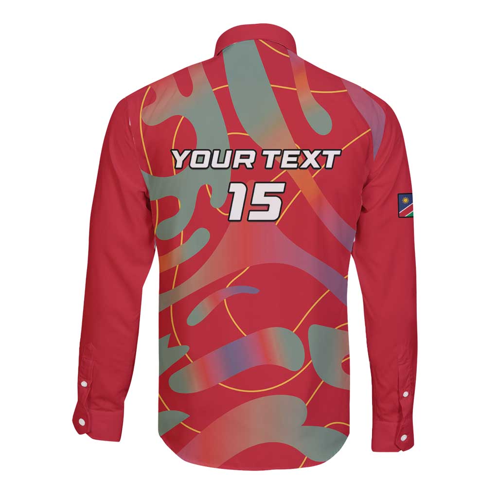 Custom Namibia Football Long Sleeve Button Shirt Go Namibia Warriors - Wonder Print Shop