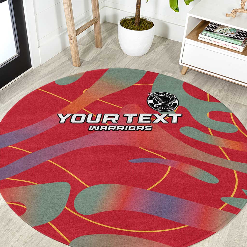 Custom Namibia Football Round Carpet Go Namibia Warriors