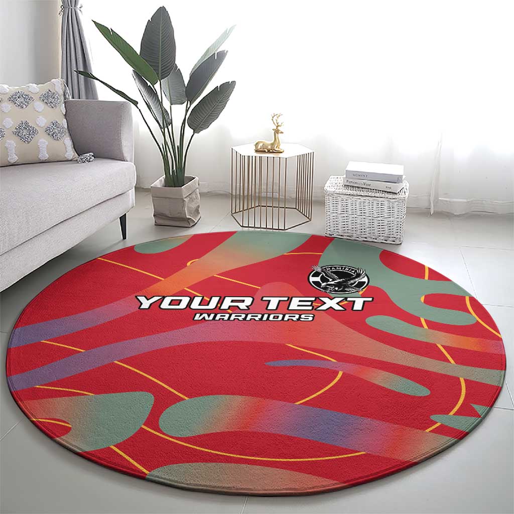Custom Namibia Football Round Carpet Go Namibia Warriors