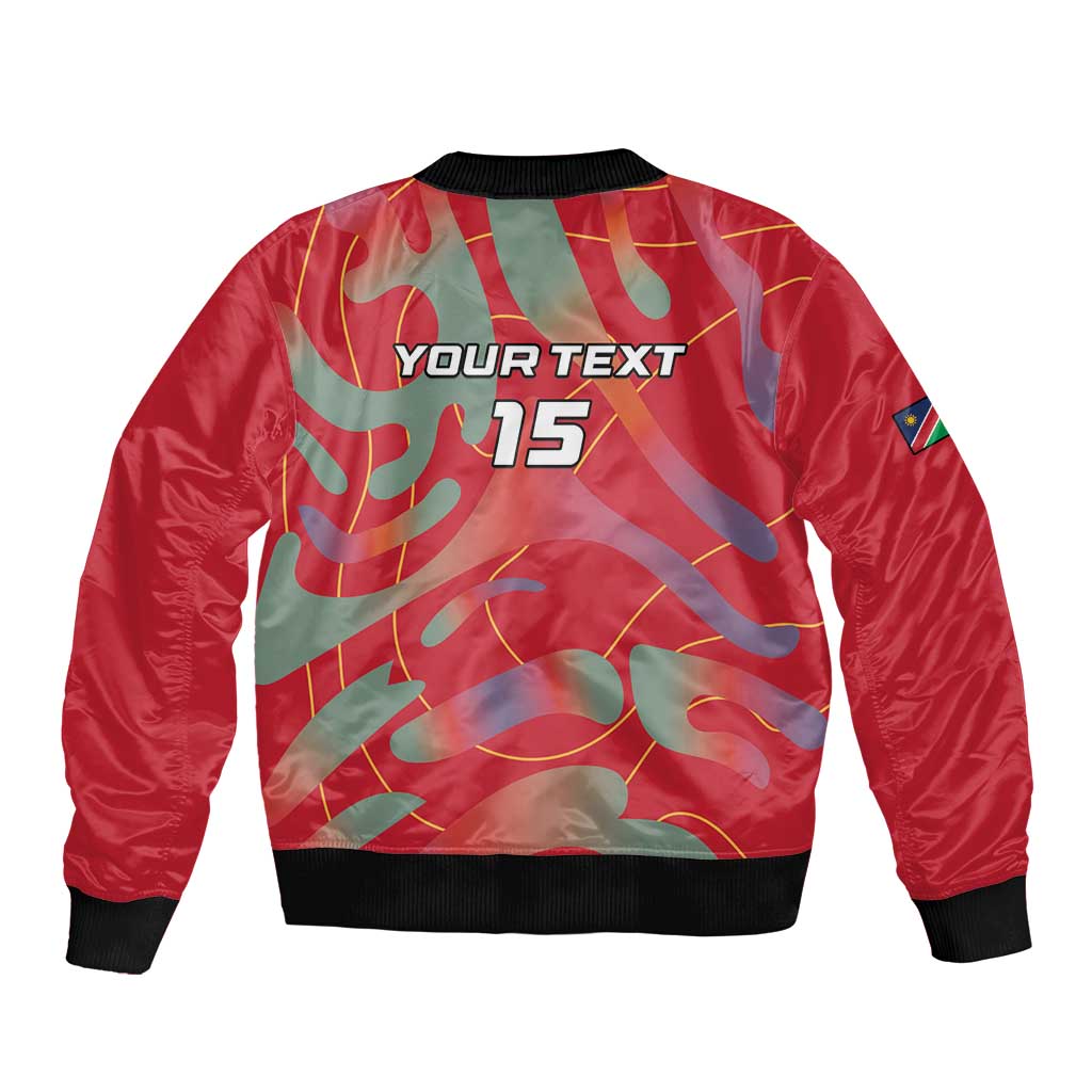 Custom Namibia Football Sleeve Zip Bomber Jacket Go Namibia Warriors - Wonder Print Shop