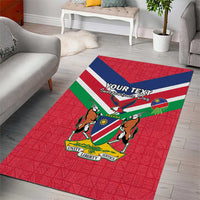 Personalised Namibia Independence Day Area Rug Coat Of Arms With Flag Map - Wonder Print Shop