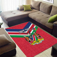 Personalised Namibia Independence Day Area Rug Coat Of Arms With Flag Map - Wonder Print Shop