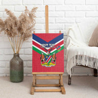 Personalised Namibia Independence Day Canvas Wall Art Coat Of Arms With Flag Map - Wonder Print Shop