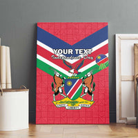 Personalised Namibia Independence Day Canvas Wall Art Coat Of Arms With Flag Map - Wonder Print Shop