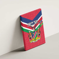 Personalised Namibia Independence Day Canvas Wall Art Coat Of Arms With Flag Map - Wonder Print Shop