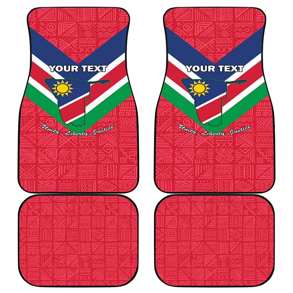 Personalised Namibia Independence Day Car Mats Coat Of Arms With Flag Map - Wonder Print Shop
