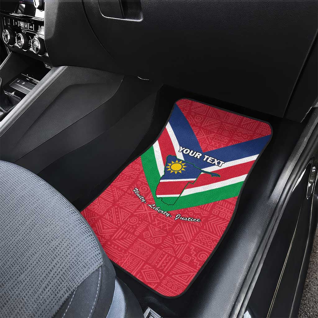 Personalised Namibia Independence Day Car Mats Coat Of Arms With Flag Map - Wonder Print Shop