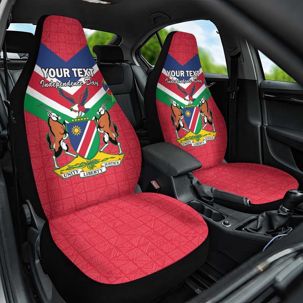 Personalised Namibia Independence Day Car Seat Cover Coat Of Arms With Flag Map - Wonder Print Shop