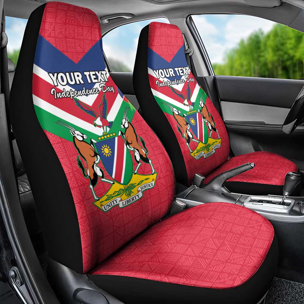 Personalised Namibia Independence Day Car Seat Cover Coat Of Arms With Flag Map - Wonder Print Shop