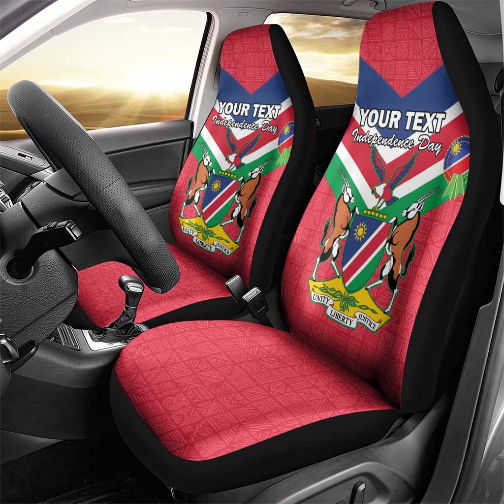 Personalised Namibia Independence Day Car Seat Cover Coat Of Arms With Flag Map - Wonder Print Shop