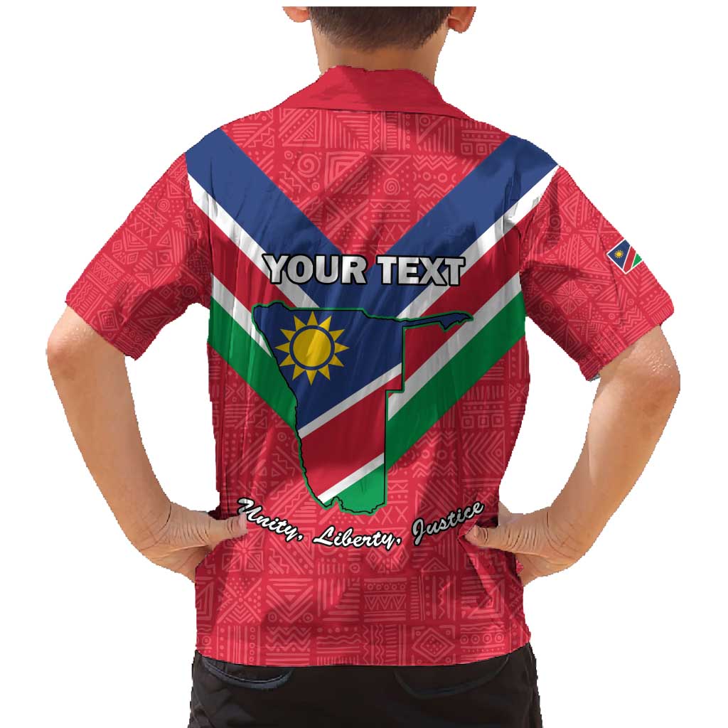 Personalised Namibia Independence Day Family Matching Mermaid Dress and Hawaiian Shirt Coat Of Arms With Flag Map - Wonder Print Shop
