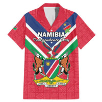 Personalised Namibia Independence Day Family Matching Mermaid Dress and Hawaiian Shirt Coat Of Arms With Flag Map - Wonder Print Shop