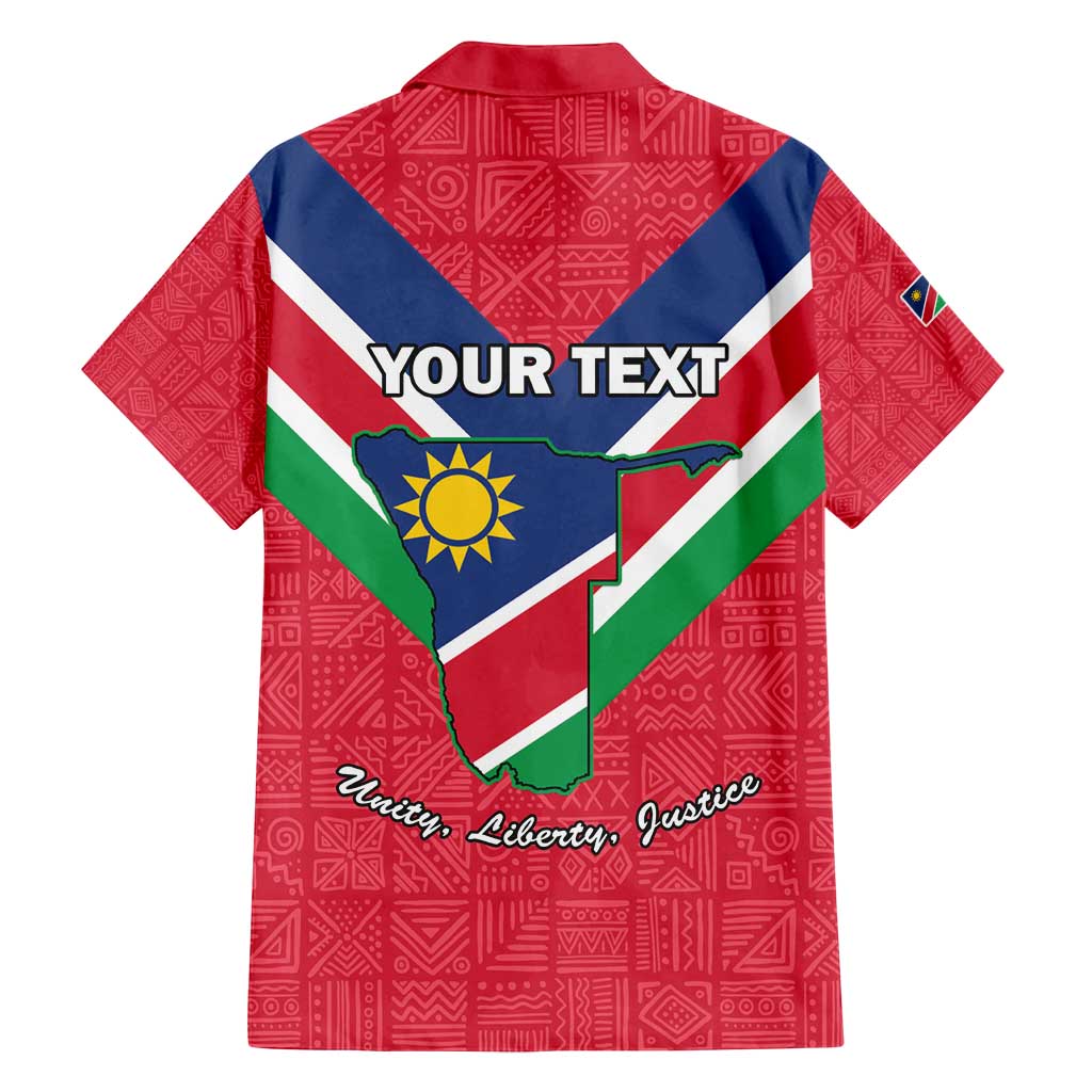 Personalised Namibia Independence Day Family Matching Tank Maxi Dress and Hawaiian Shirt Coat Of Arms With Flag Map - Wonder Print Shop