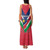 Personalised Namibia Independence Day Family Matching Tank Maxi Dress and Hawaiian Shirt Coat Of Arms With Flag Map - Wonder Print Shop