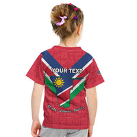 Personalised Namibia Independence Day Kid T Shirt Coat Of Arms With Flag Map - Wonder Print Shop