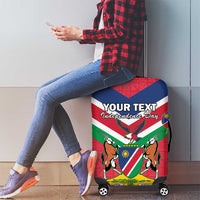 Personalised Namibia Independence Day Luggage Cover Coat Of Arms With Flag Map - Wonder Print Shop