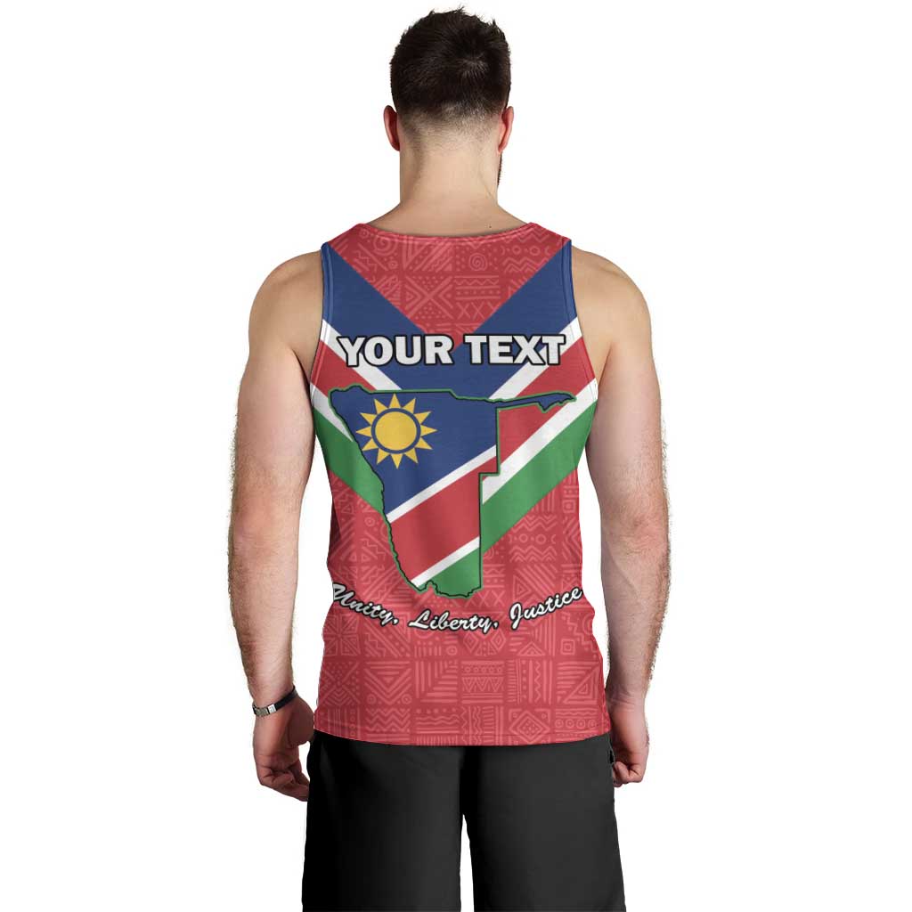 Personalised Namibia Independence Day Men Tank Top Coat Of Arms With Flag Map - Wonder Print Shop