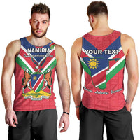 Personalised Namibia Independence Day Men Tank Top Coat Of Arms With Flag Map - Wonder Print Shop