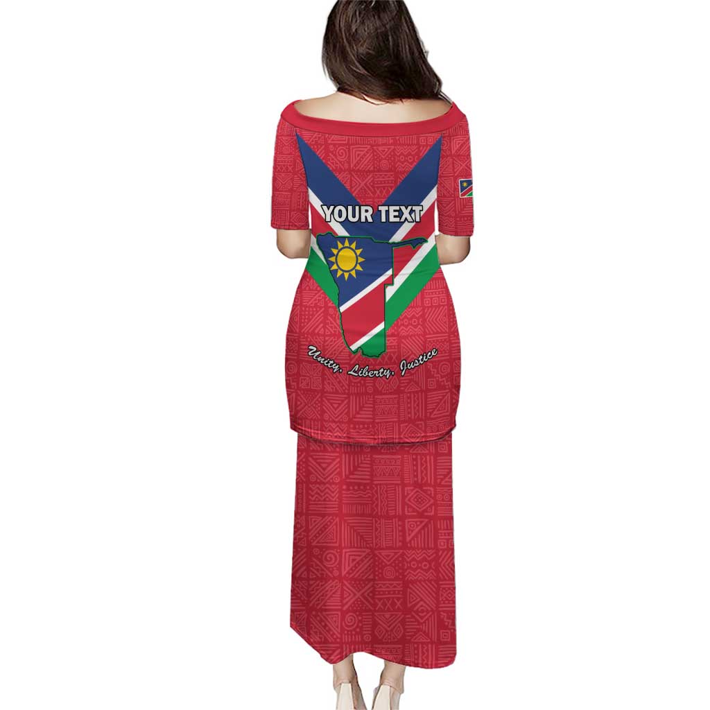 Personalised Namibia Independence Day Puletasi Coat Of Arms With Flag Map - Wonder Print Shop
