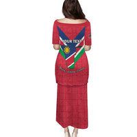 Personalised Namibia Independence Day Puletasi Coat Of Arms With Flag Map - Wonder Print Shop