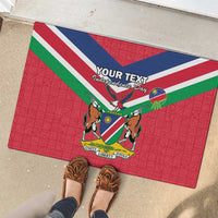 Personalised Namibia Independence Day Rubber Doormat Coat Of Arms With Flag Map - Wonder Print Shop