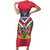 Personalised Namibia Independence Day Short Sleeve Bodycon Dress Coat Of Arms With Flag Map - Wonder Print Shop