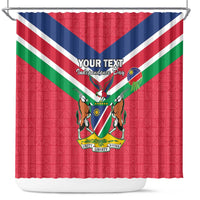 Personalised Namibia Independence Day Shower Curtain Coat Of Arms With Flag Map