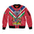 Personalised Namibia Independence Day Sleeve Zip Bomber Jacket Coat Of Arms With Flag Map - Wonder Print Shop