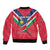 Personalised Namibia Independence Day Sleeve Zip Bomber Jacket Coat Of Arms With Flag Map - Wonder Print Shop