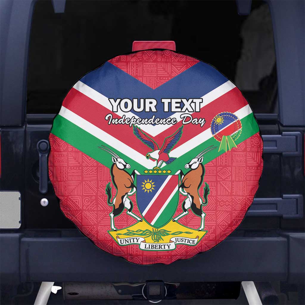 Personalised Namibia Independence Day Spare Tire Cover Coat Of Arms With Flag Map - Wonder Print Shop