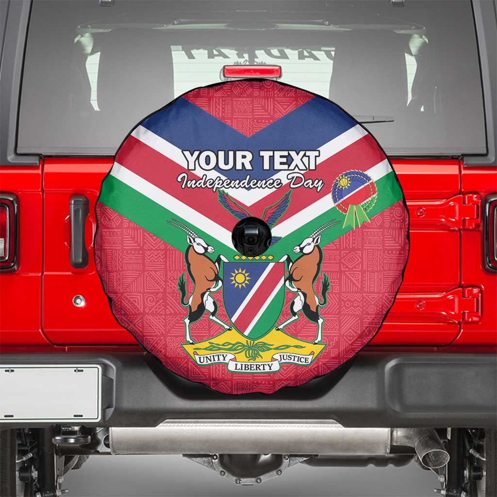 Personalised Namibia Independence Day Spare Tire Cover Coat Of Arms With Flag Map - Wonder Print Shop