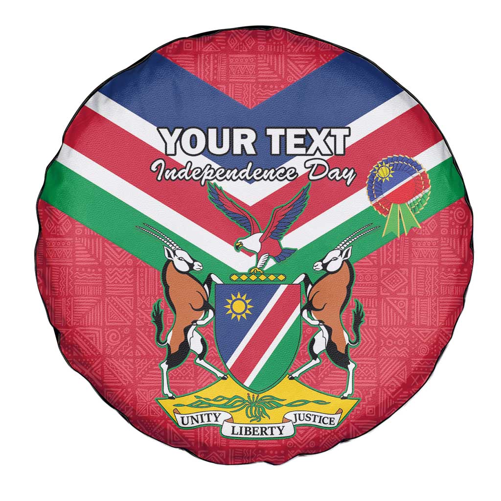 Personalised Namibia Independence Day Spare Tire Cover Coat Of Arms With Flag Map - Wonder Print Shop