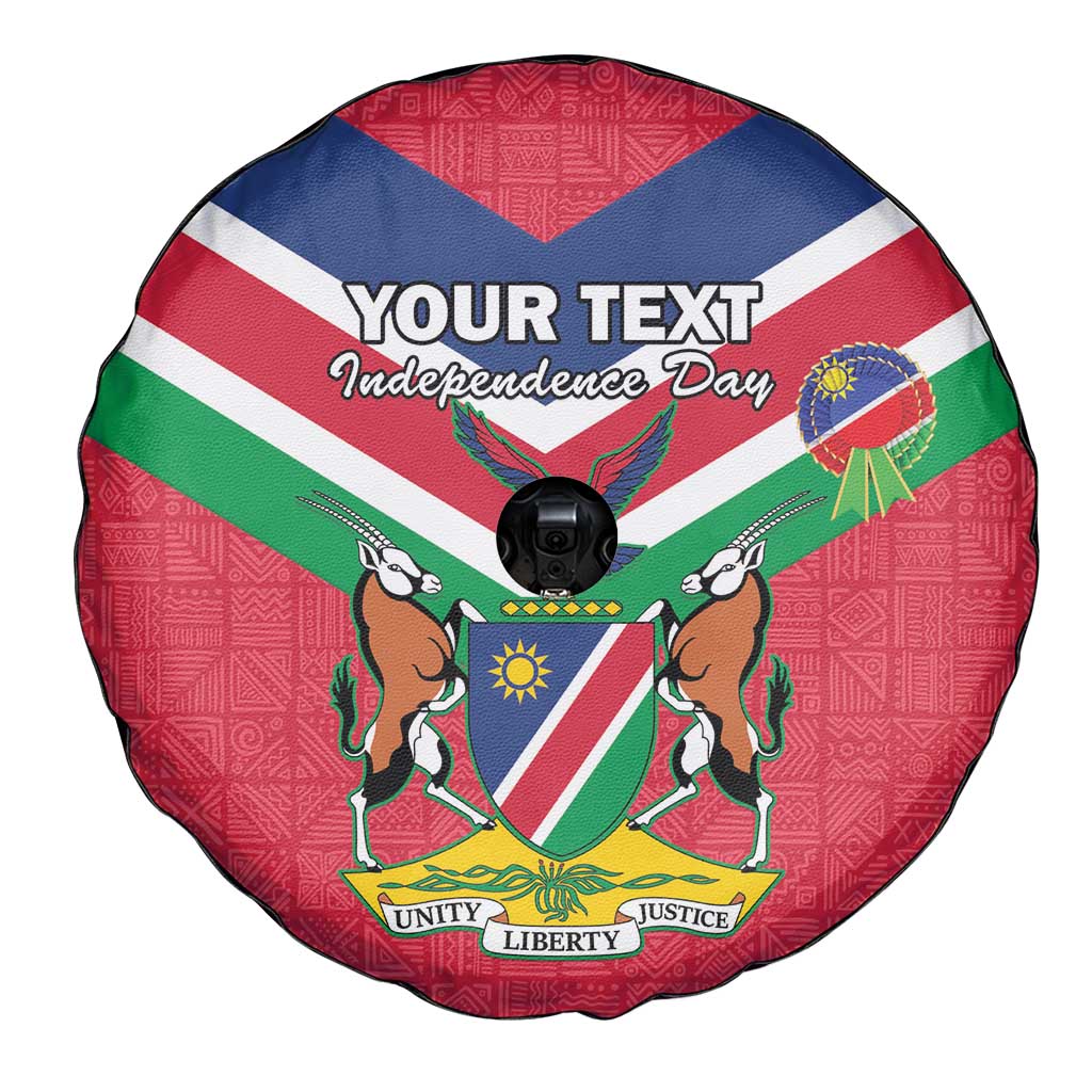 Personalised Namibia Independence Day Spare Tire Cover Coat Of Arms With Flag Map - Wonder Print Shop