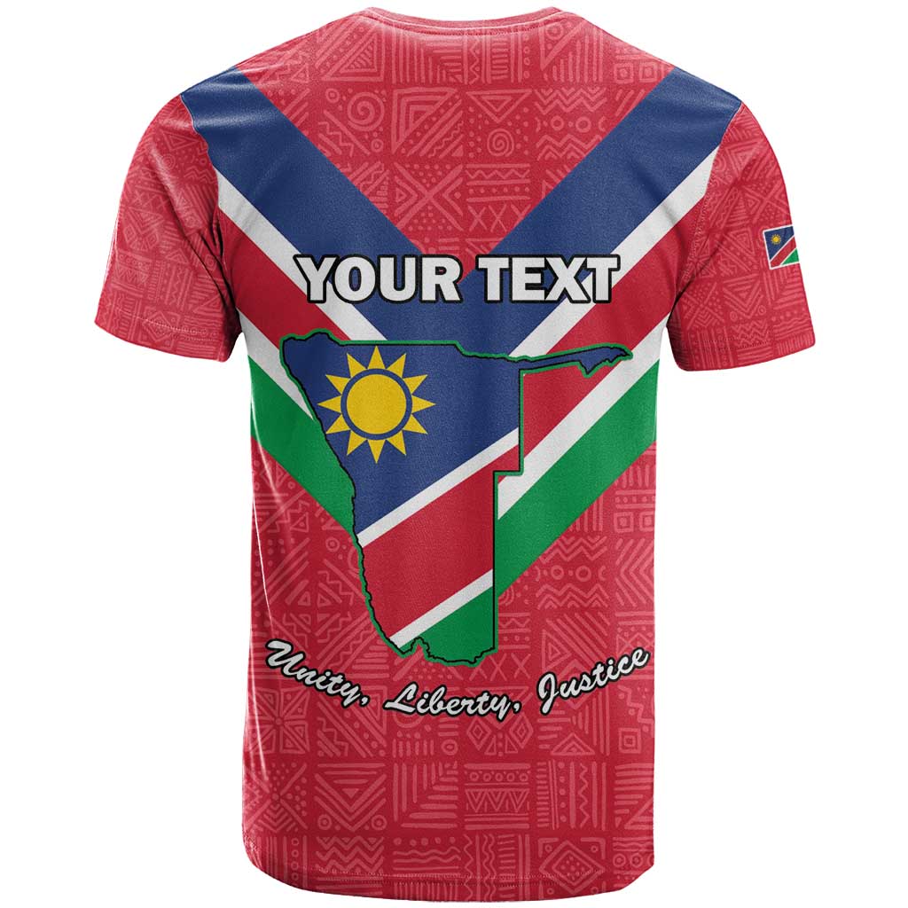 Personalised Namibia Independence Day T Shirt Coat Of Arms With Flag Map - Wonder Print Shop