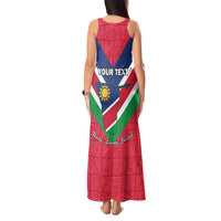 Personalised Namibia Independence Day Tank Maxi Dress Coat Of Arms With Flag Map - Wonder Print Shop