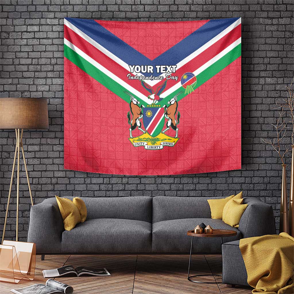 Personalised Namibia Independence Day Tapestry Coat Of Arms With Flag Map - Wonder Print Shop