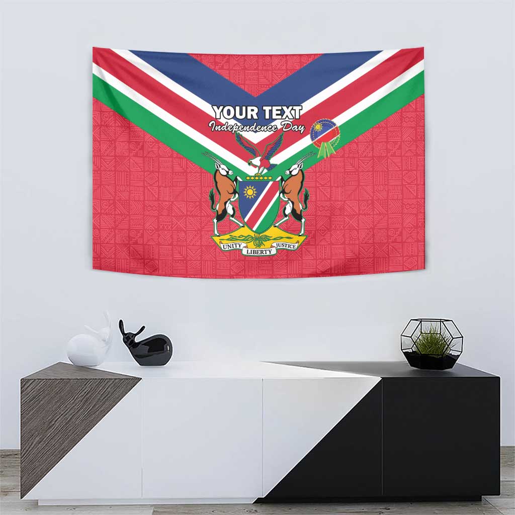 Personalised Namibia Independence Day Tapestry Coat Of Arms With Flag Map - Wonder Print Shop