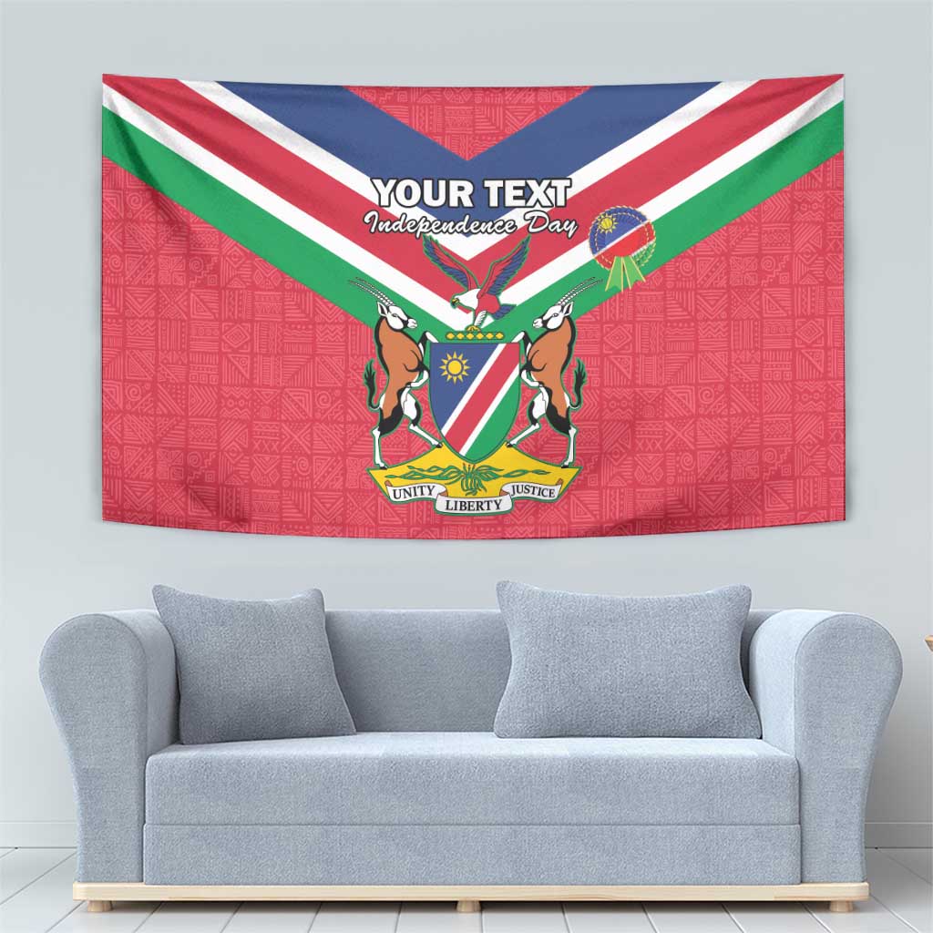 Personalised Namibia Independence Day Tapestry Coat Of Arms With Flag Map - Wonder Print Shop