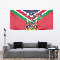 Personalised Namibia Independence Day Tapestry Coat Of Arms With Flag Map - Wonder Print Shop