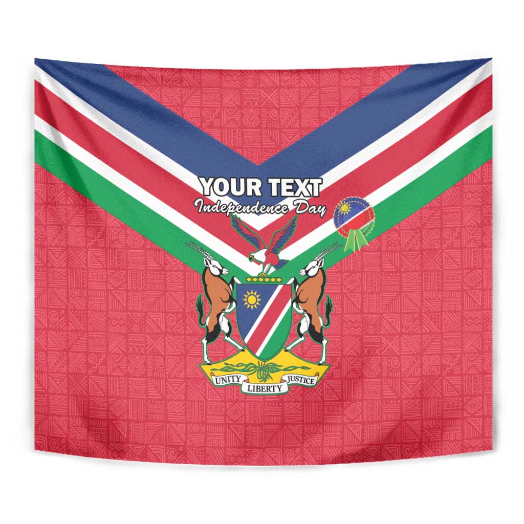 Personalised Namibia Independence Day Tapestry Coat Of Arms With Flag Map - Wonder Print Shop