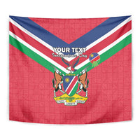 Personalised Namibia Independence Day Tapestry Coat Of Arms With Flag Map - Wonder Print Shop