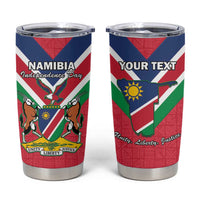 Personalised Namibia Independence Day Tumbler Cup Coat Of Arms With Flag Map - Wonder Print Shop