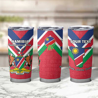 Personalised Namibia Independence Day Tumbler Cup Coat Of Arms With Flag Map - Wonder Print Shop
