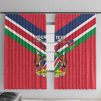 Personalised Namibia Independence Day Window Curtain Coat Of Arms With Flag Map - Wonder Print Shop