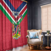 Personalised Namibia Independence Day Window Curtain Coat Of Arms With Flag Map - Wonder Print Shop