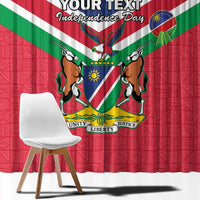Personalised Namibia Independence Day Window Curtain Coat Of Arms With Flag Map - Wonder Print Shop