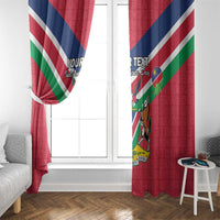 Personalised Namibia Independence Day Window Curtain Coat Of Arms With Flag Map - Wonder Print Shop