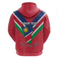 Personalised Namibia Independence Day Zip Hoodie Coat Of Arms With Flag Map - Wonder Print Shop