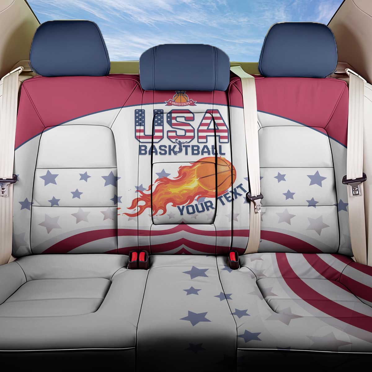 Custom United States Basketball Back Car Seat Cover Go Champions