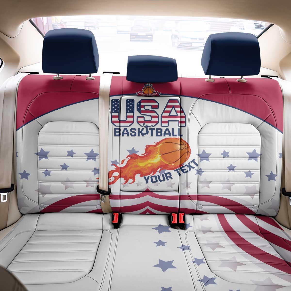 Custom United States Basketball Back Car Seat Cover Go Champions